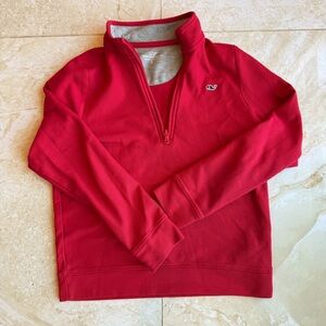 Vineyard Vines Boys Red Saltwater Quarter Zip Sweater size Small